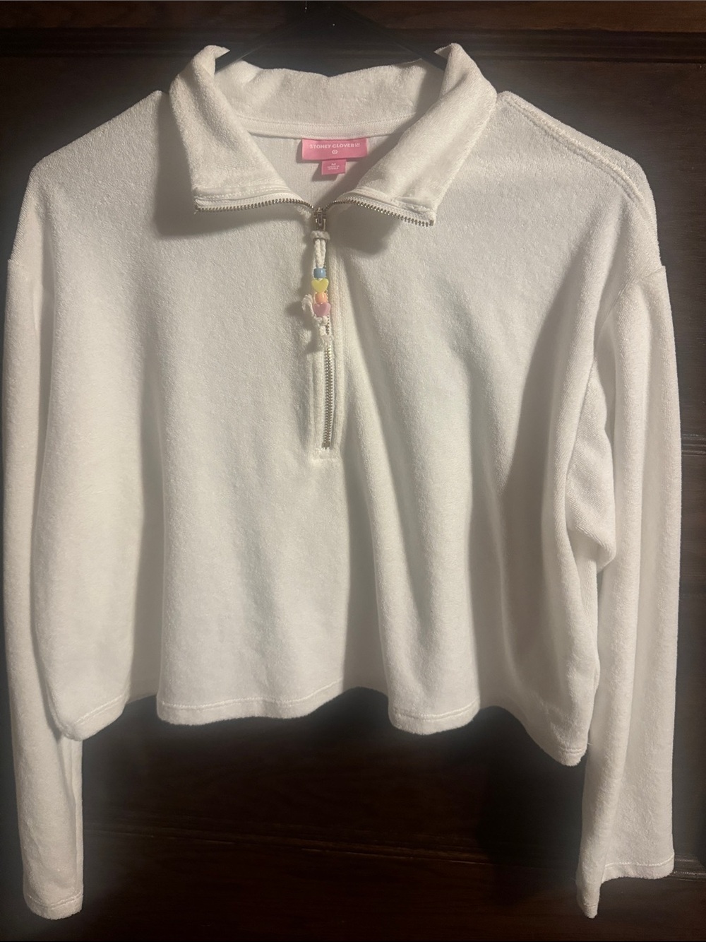 Stoney Clover Lane Cream Half-Zip Turtleneck Pullover